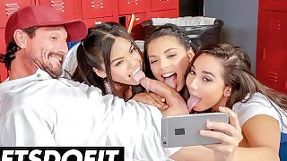 SCAMANGELS - Hot College Girls Hardcore Foursome With Their Favourite Teacher Full Scene