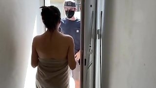Milf cheating wife order anime costume and fucks Amazon delivery guy